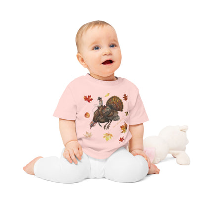 Turkey Puncher Baby T-Shirt (100% Organic Cotton Except Heather Colors)