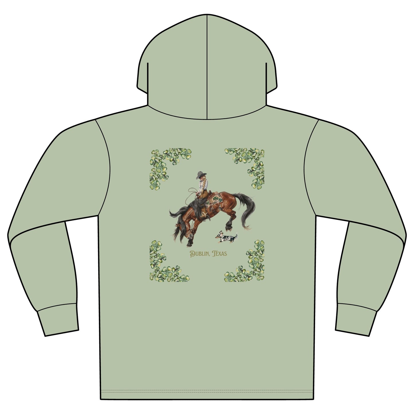 Branded Celtic Cowgirl Unisex Mineral Dye Organic Cotton Hoodie Tee
