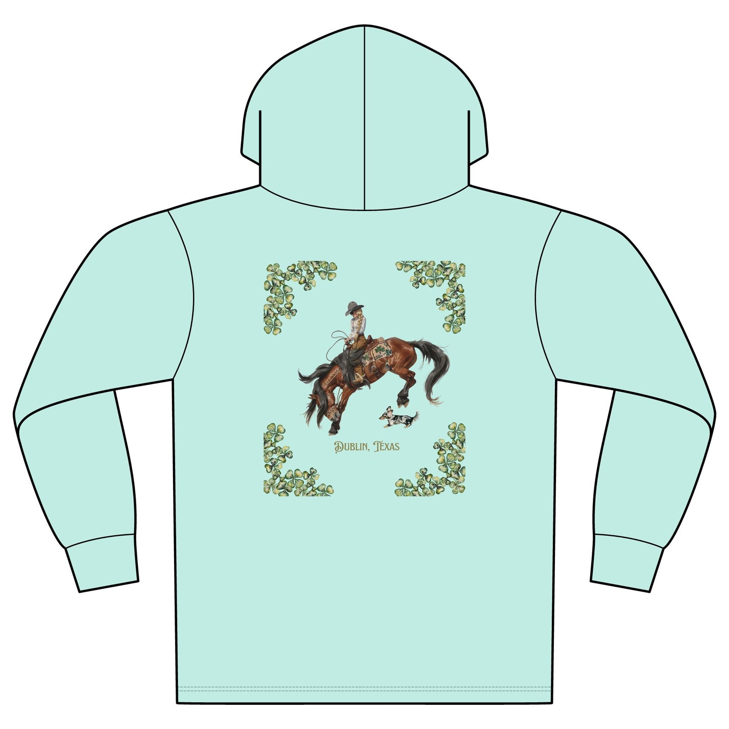 Branded Celtic Cowgirl Unisex Mineral Dye Organic Cotton Hoodie Tee