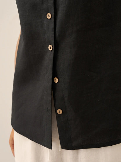 100% Linen Button-Down Tank Top ERIN