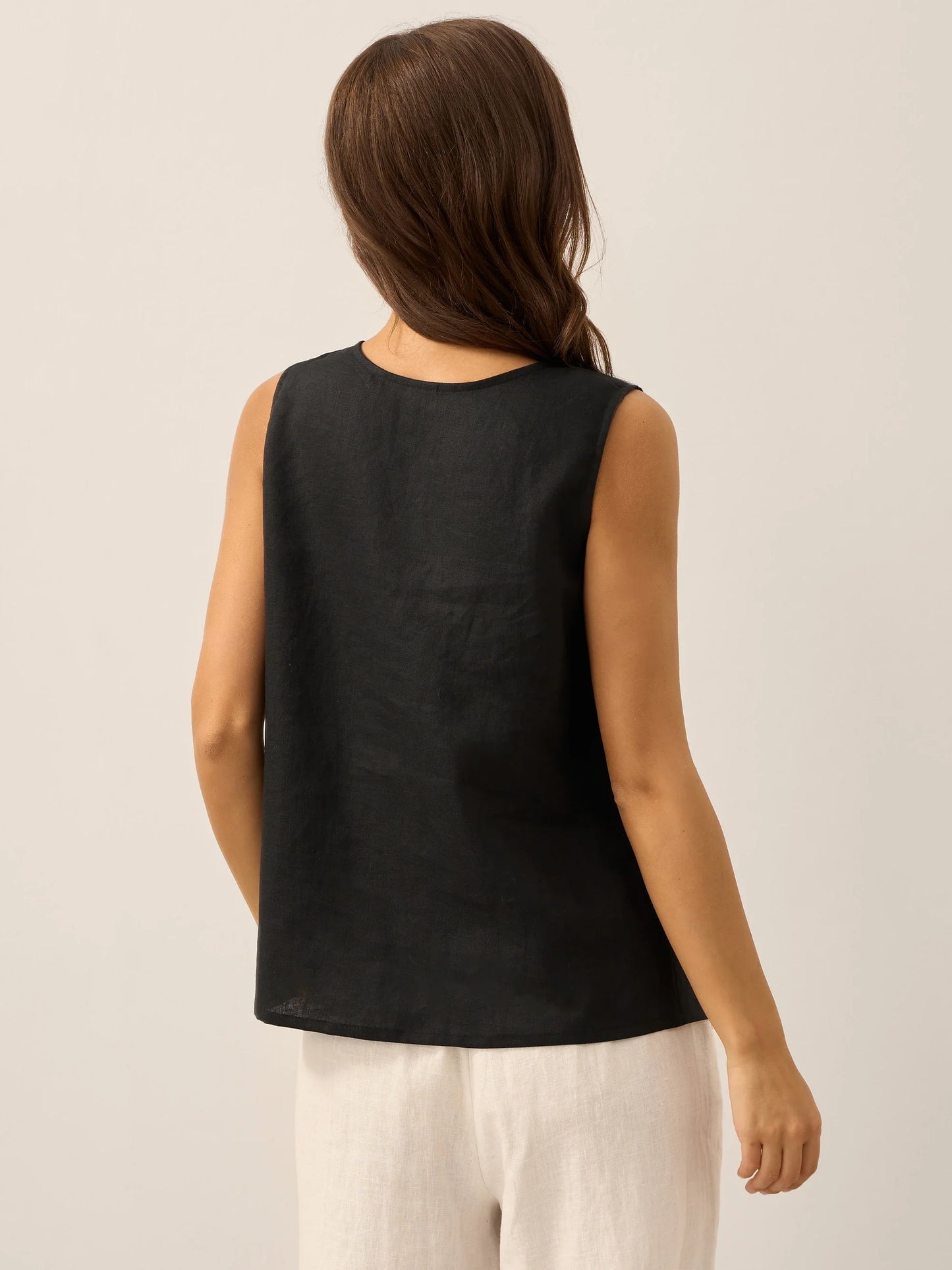 100% Linen Button-Down Tank Top ERIN
