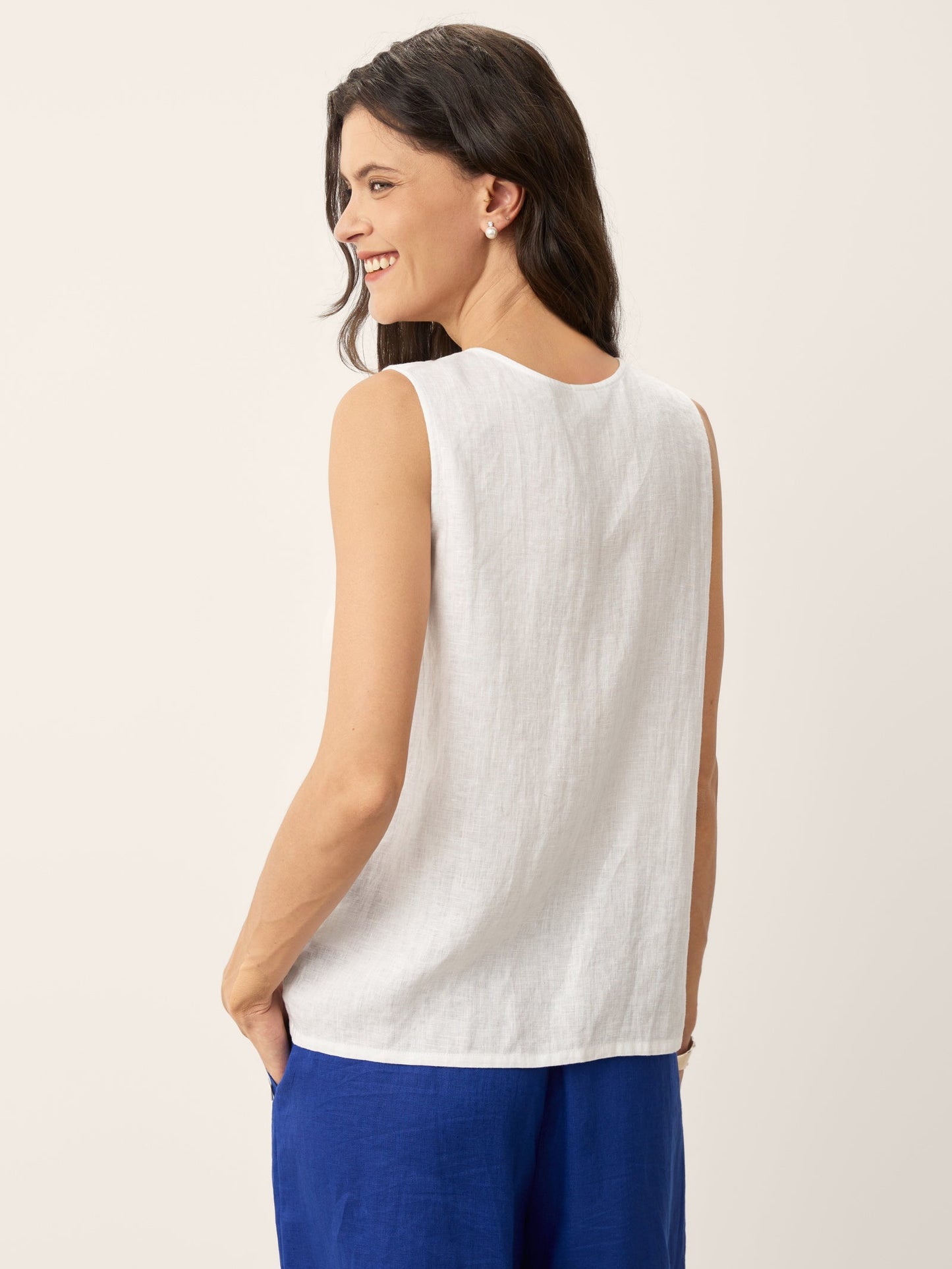 100% Linen Button-Down Tank Top ERIN