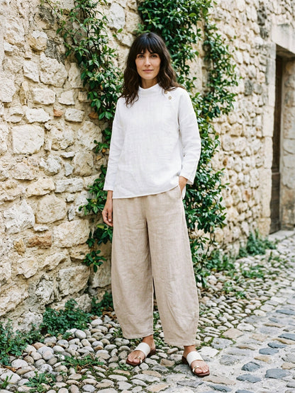 100% Linen Classic Ankle Pants ZOE