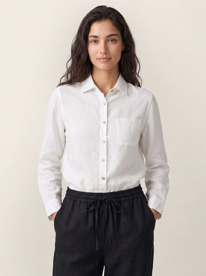 100% Linen Classic Shirt Top SAVANNAH