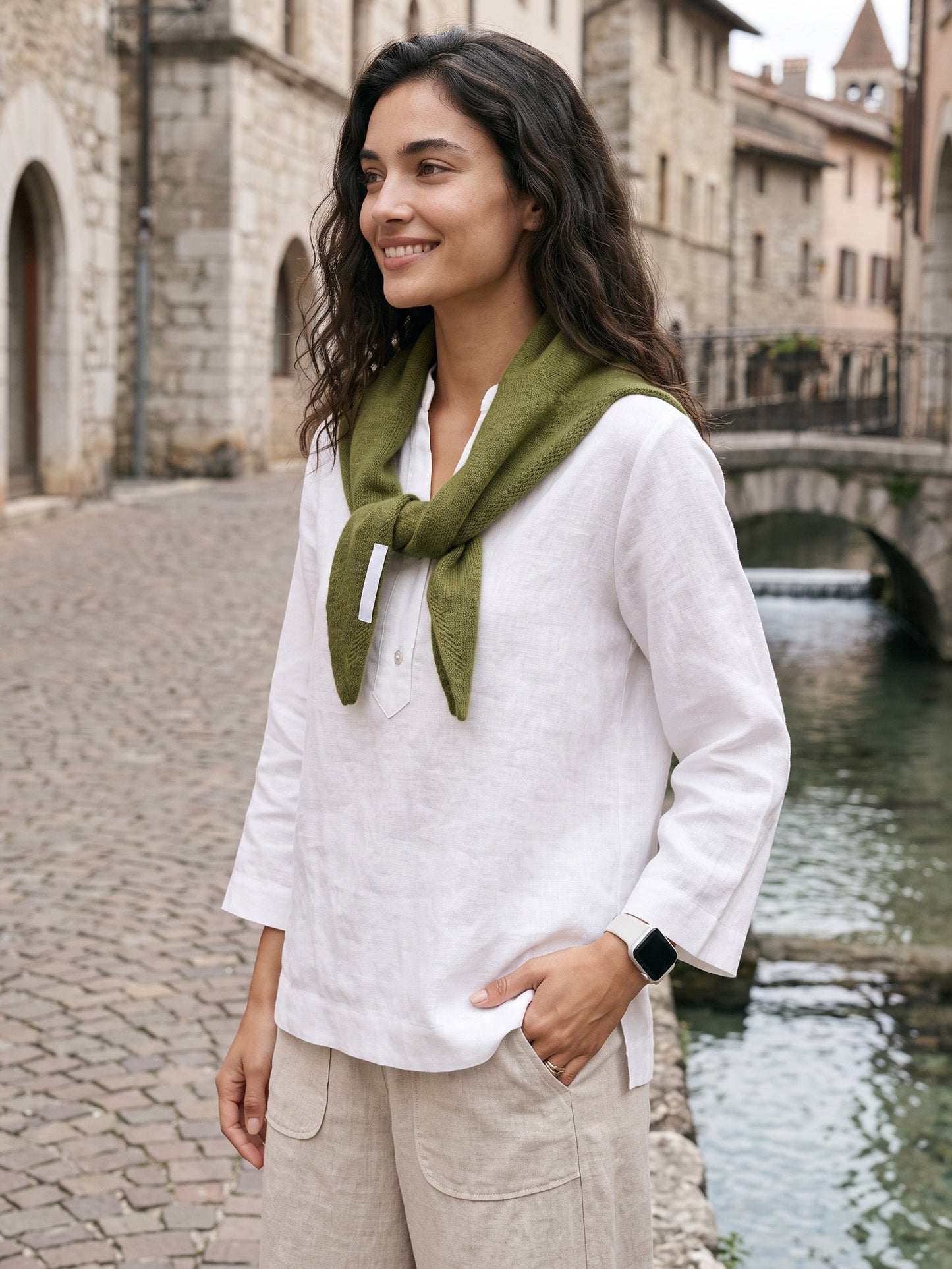 100% Merino Wool Knitted Triangle Scarf