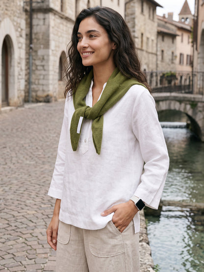 100% Merino Wool Knitted Triangle Scarf
