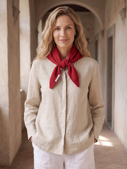 100% Merino Wool Knitted Triangle Scarf