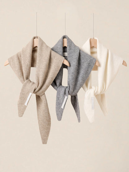 100% Merino Wool Knitted Triangle Scarf