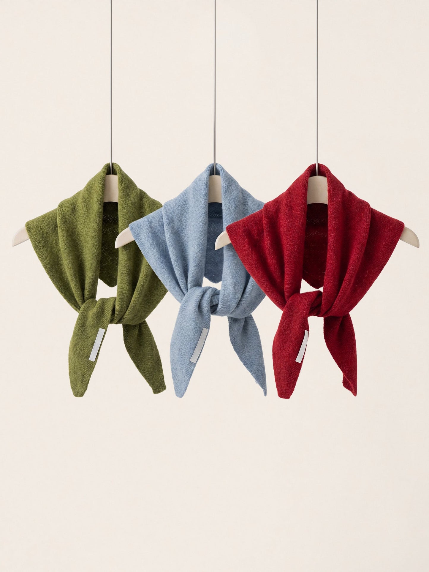 100% Merino Wool Knitted Triangle Scarf