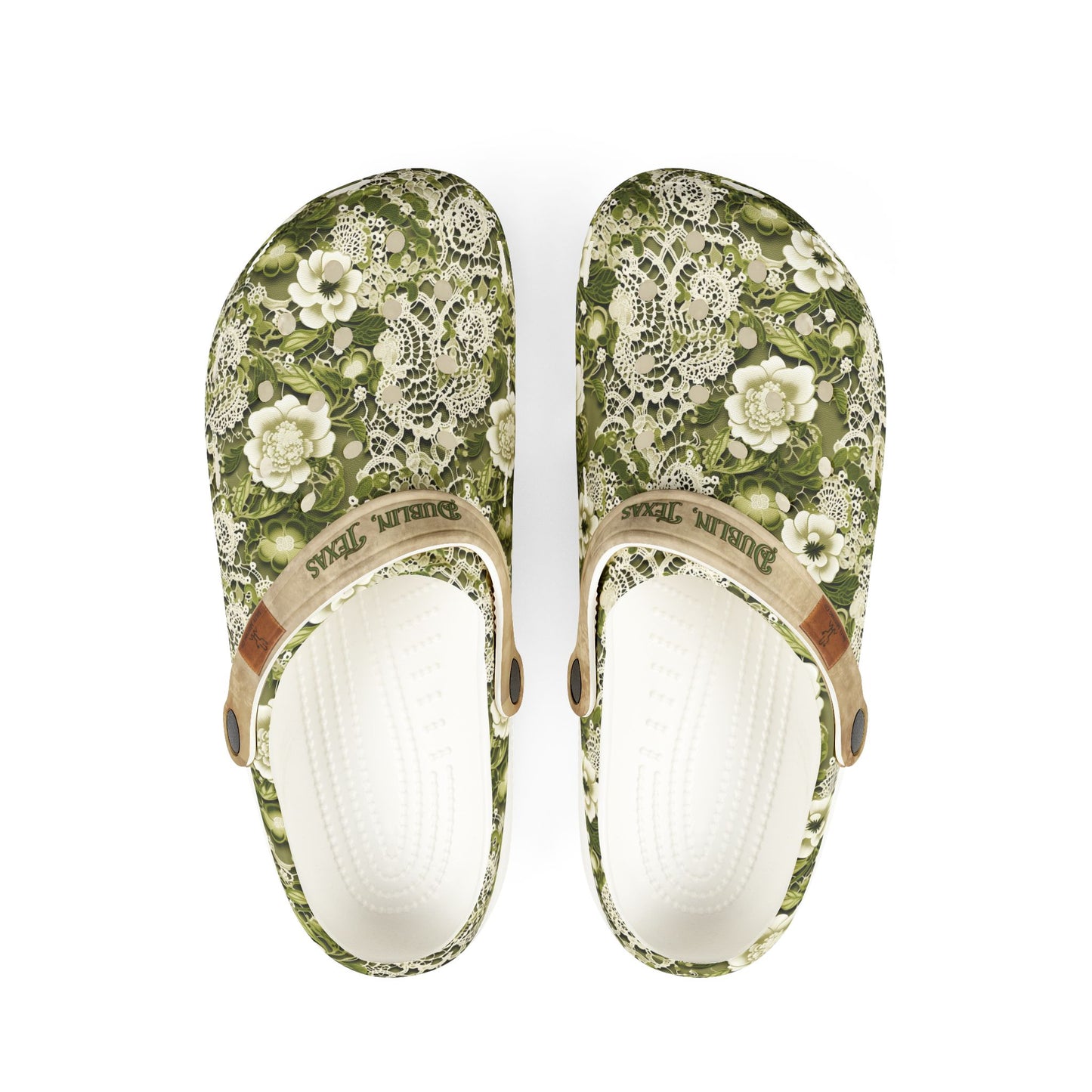 Dublin, Texas Green Lace Salty Clogs (Adult)