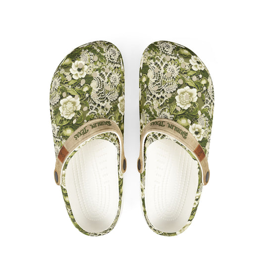 Dublin, Texas Green Lace Salty Clogs (Adult)