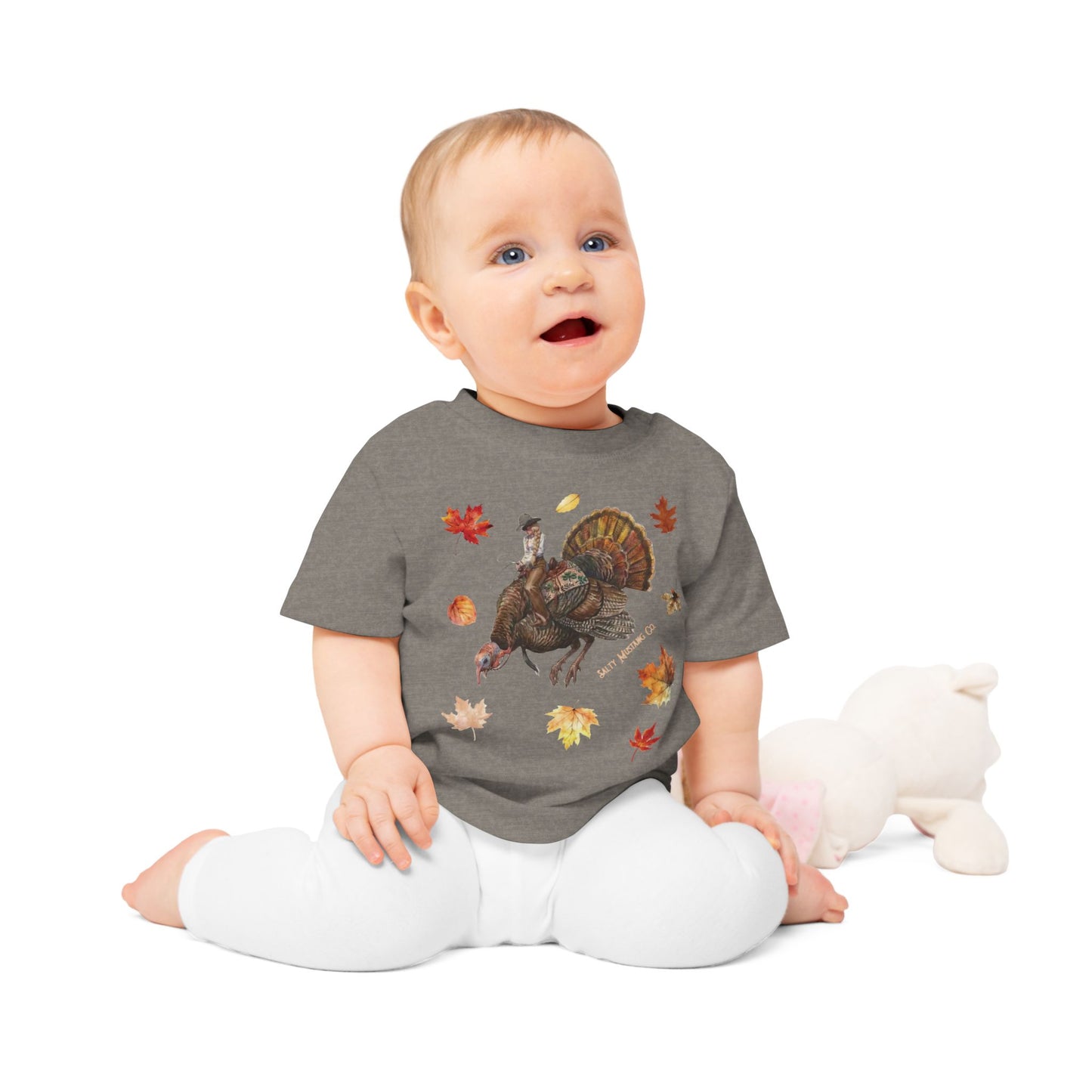 Turkey Puncher Baby T-Shirt (100% Organic Cotton Except Heather Colors)