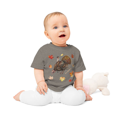 Turkey Puncher Baby T-Shirt (100% Organic Cotton Except Heather Colors)