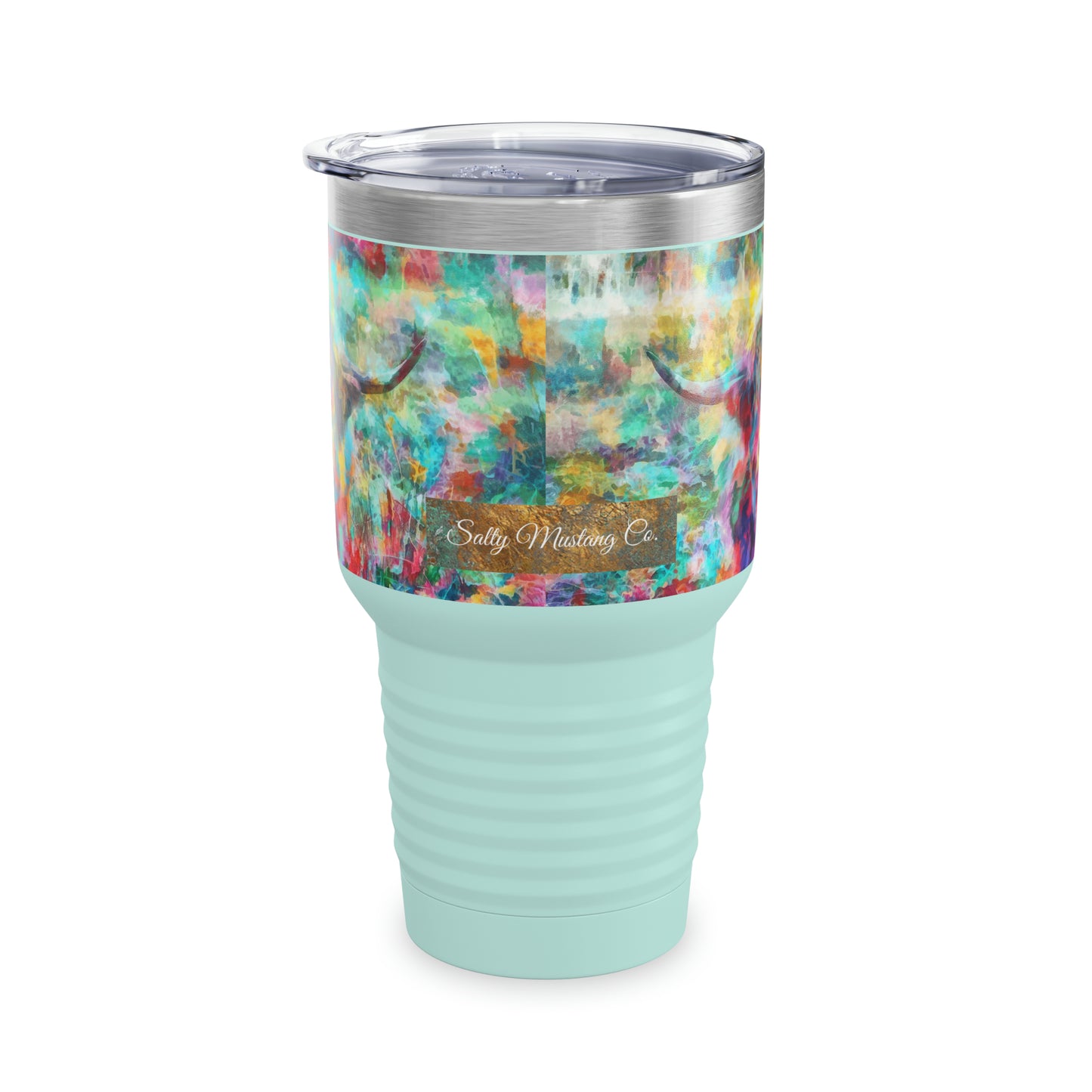 Salty Mustang Co. Highland Cow Multi-Color Ringneck Tumbler, 30oz