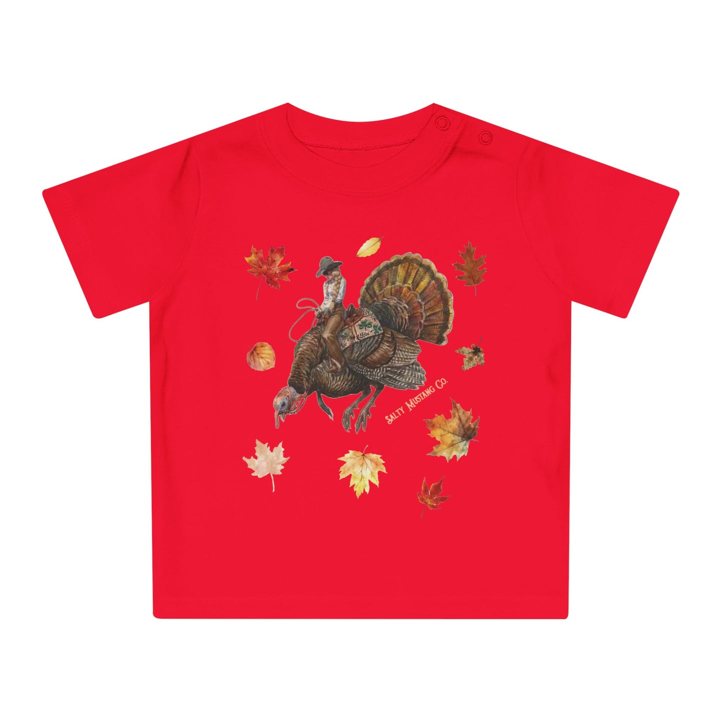 Turkey Puncher Baby T-Shirt (100% Organic Cotton Except Heather Colors)