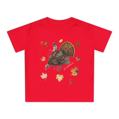Turkey Puncher Baby T-Shirt (100% Organic Cotton Except Heather Colors)