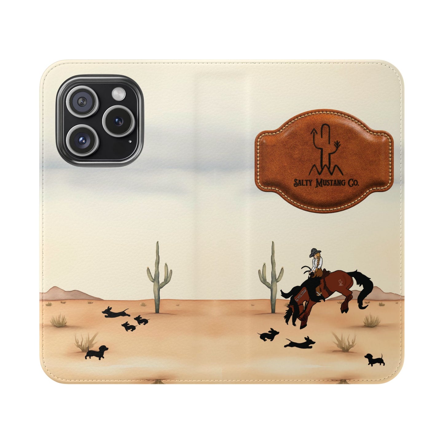 Salty Mustang Co. Lady Puncher Flip Wallet Phone Case (Samsung & iPhone)