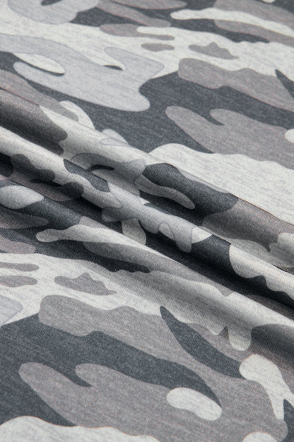 Retro Camo Raw Edge V-Neck Tee