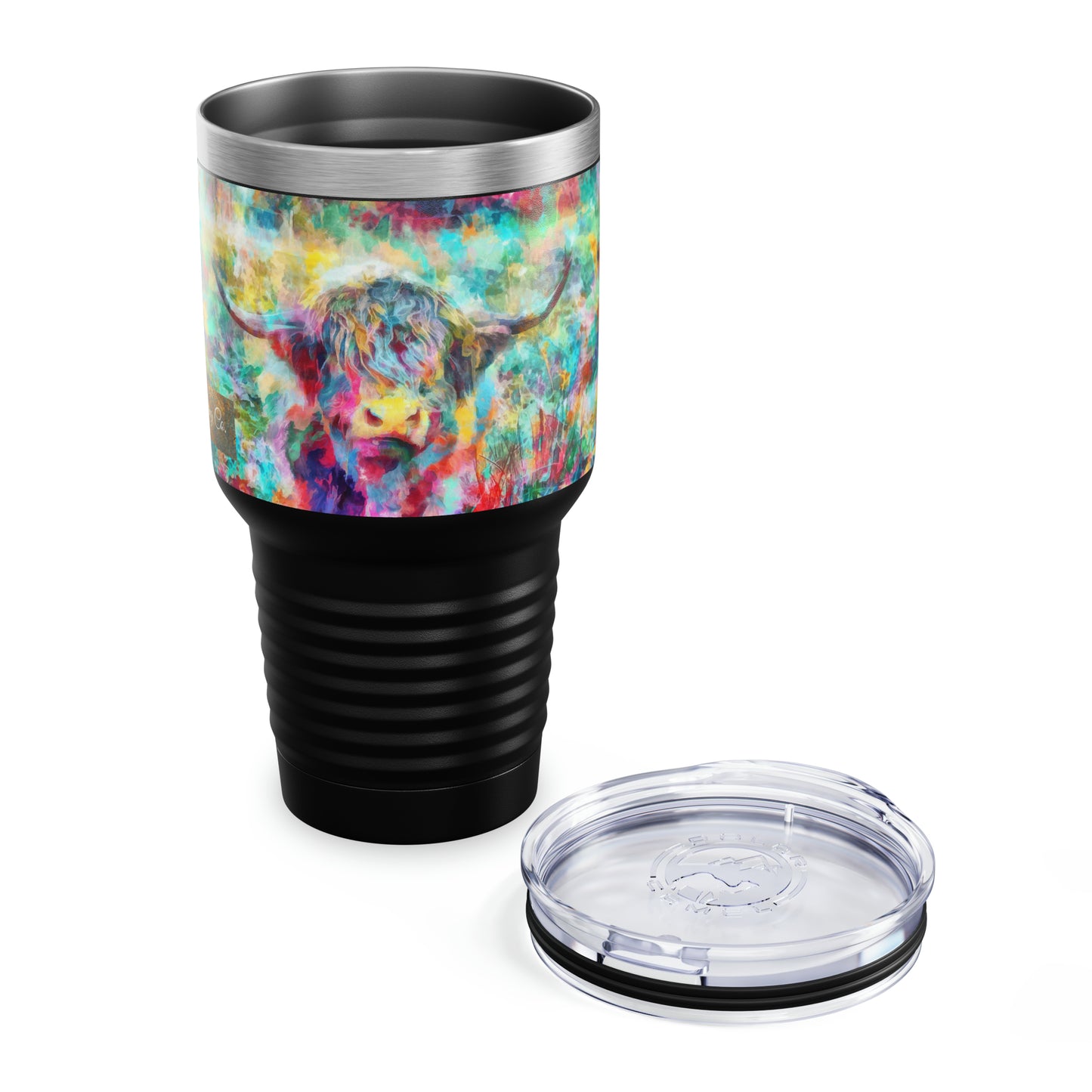 Salty Mustang Co. Highland Cow Multi-Color Ringneck Tumbler, 30oz