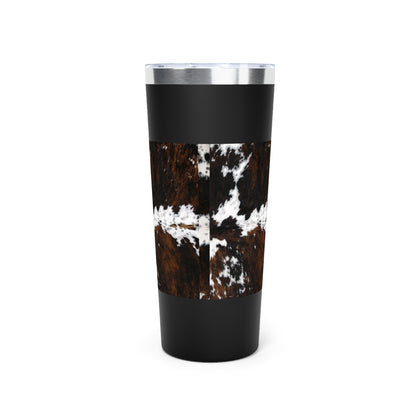 Punchy Queen "Go Bra-less. It'll Pull The Wrinkles Outta Your Face.", Cowhide Print Copper Vacuum Insulated Tumbler, 22oz