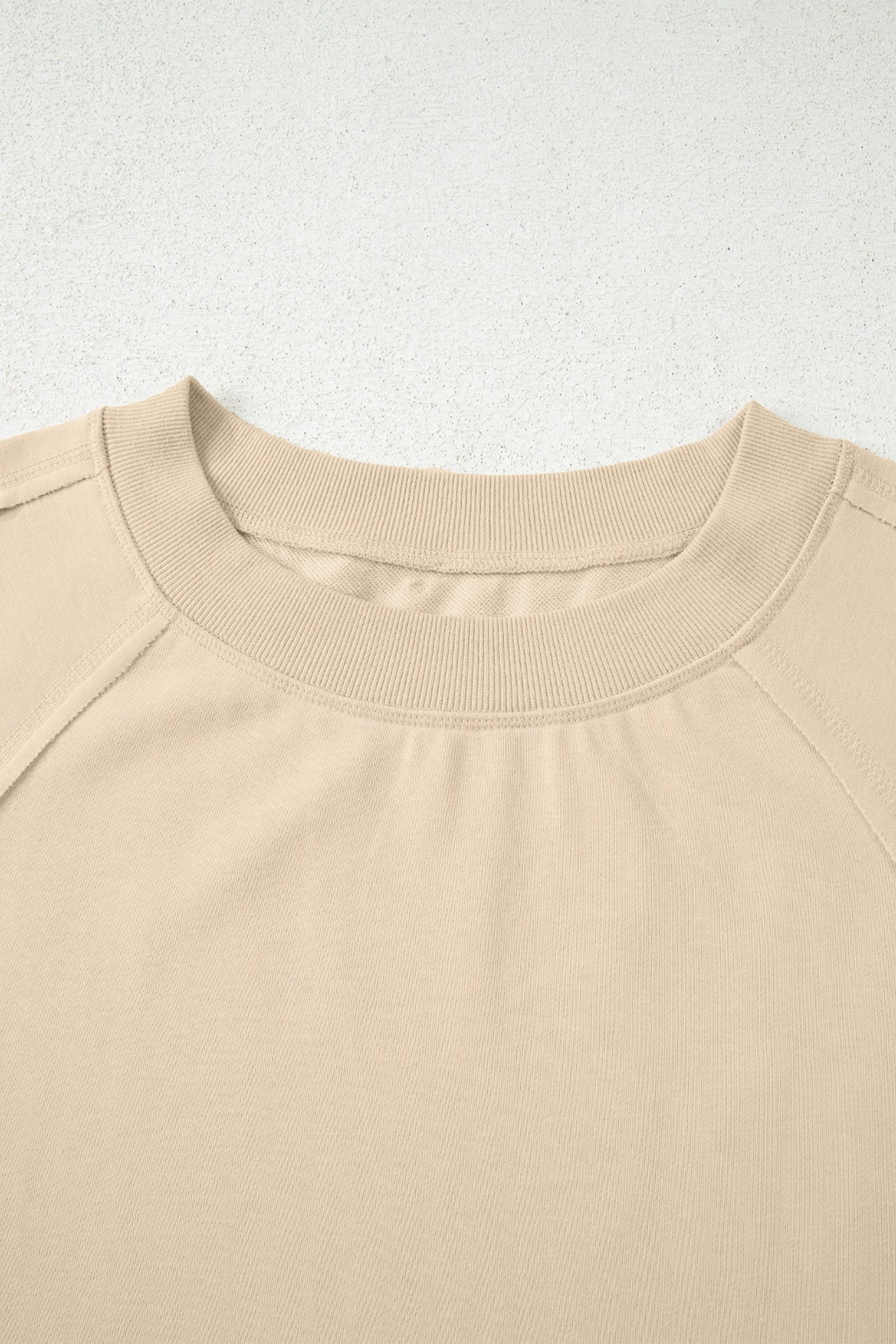 Solid Raw Seam Patchwork Baggy Sweatshirt