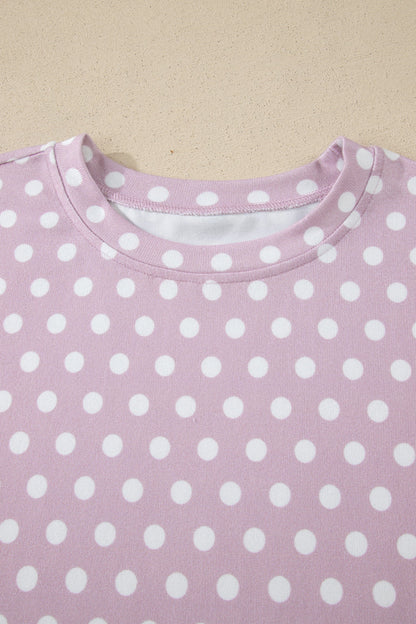 Polka Dot Relaxed Top & Drawning Shorts Set