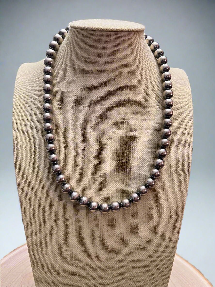 10mm Sterling Pearl Necklace — 18 inch