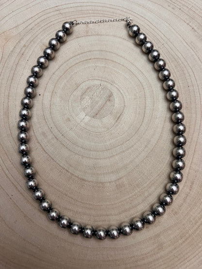10mm Sterling Pearl Necklace — 18 inch