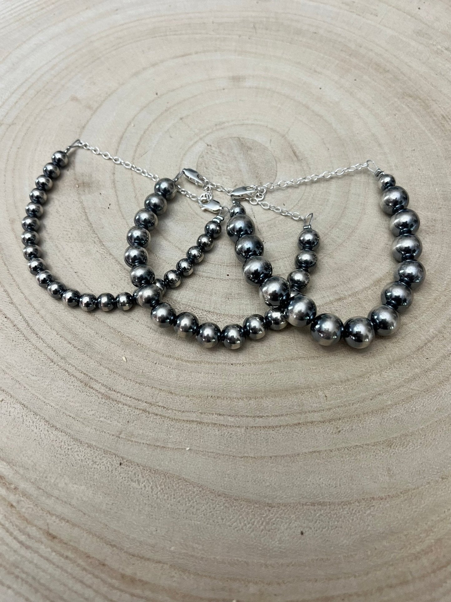 10mm Sterling Pearl Bracelet — 6 inch