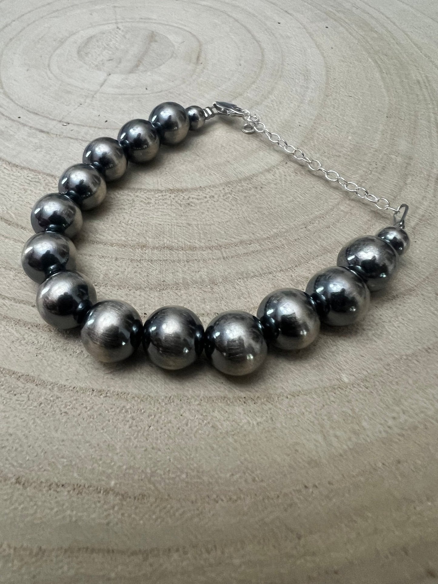 10mm Sterling Pearl Bracelet — 6 inch