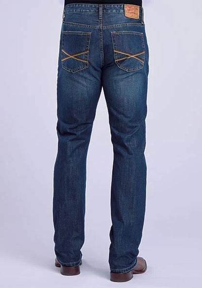 Stetson 1210 Straight Fit (Brown/Dark Wash) - Men's Jeans