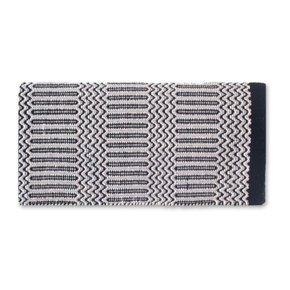1340-2 Double Weave 32x64 Acrylic Blend Saddle Blanket Grey BLACK GREY