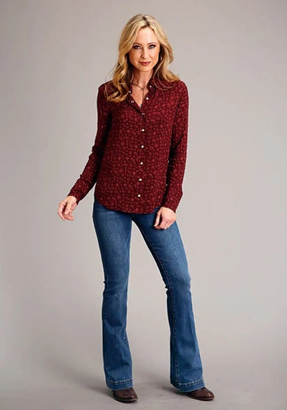 Stetson 1770 Western Ditzy (Wine) - Women's Blouse