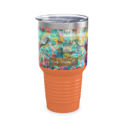 Salty Mustang Co. Highland Cow Multi-Color Ringneck Tumbler, 30oz