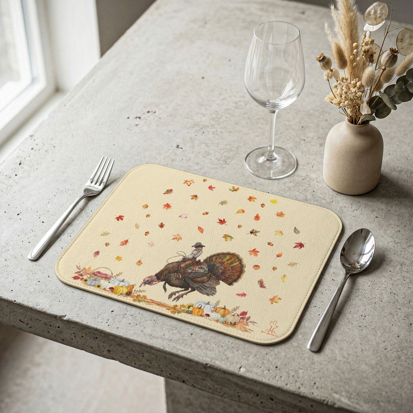Turkey Puncher Leather Placemat