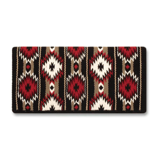 1463-13 Two X Two 38x34 New Zealand Wool Saddle Blanket RED TAN CREAM