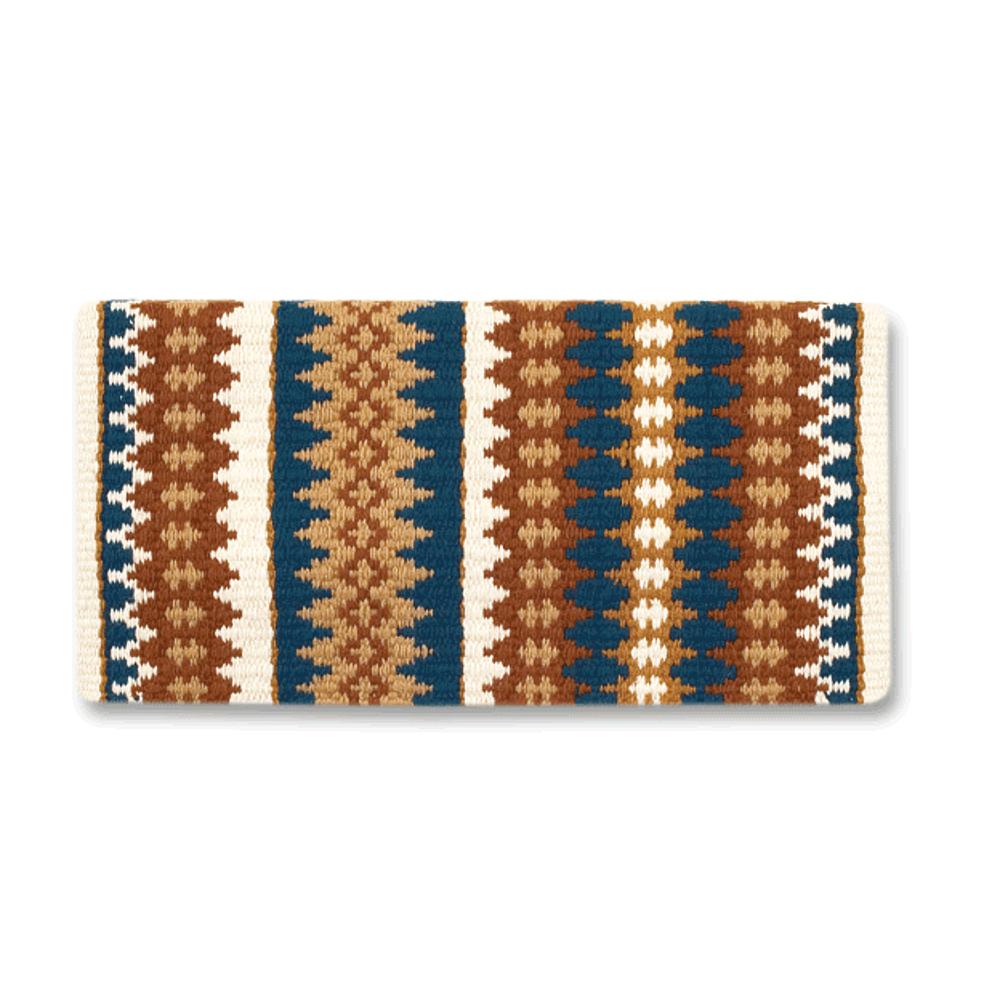 1455-19 Nova 38x34 New Zealand Wool Saddle Blanket TEAL TAN CREAM