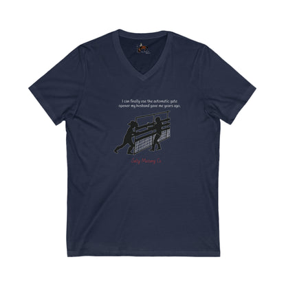 Automatic Gate Opener (For Wife) Short Sleeve V-Neck Tee