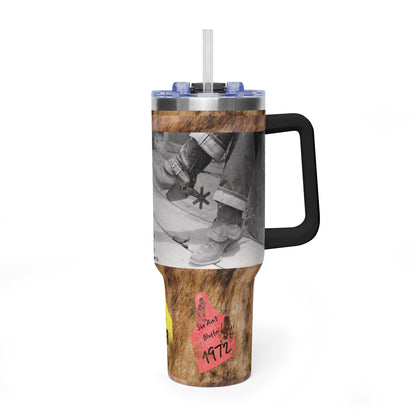 Vintage Soda Break Spurs & Ear Tags Vacuum Thermal Tumbler, 40oz