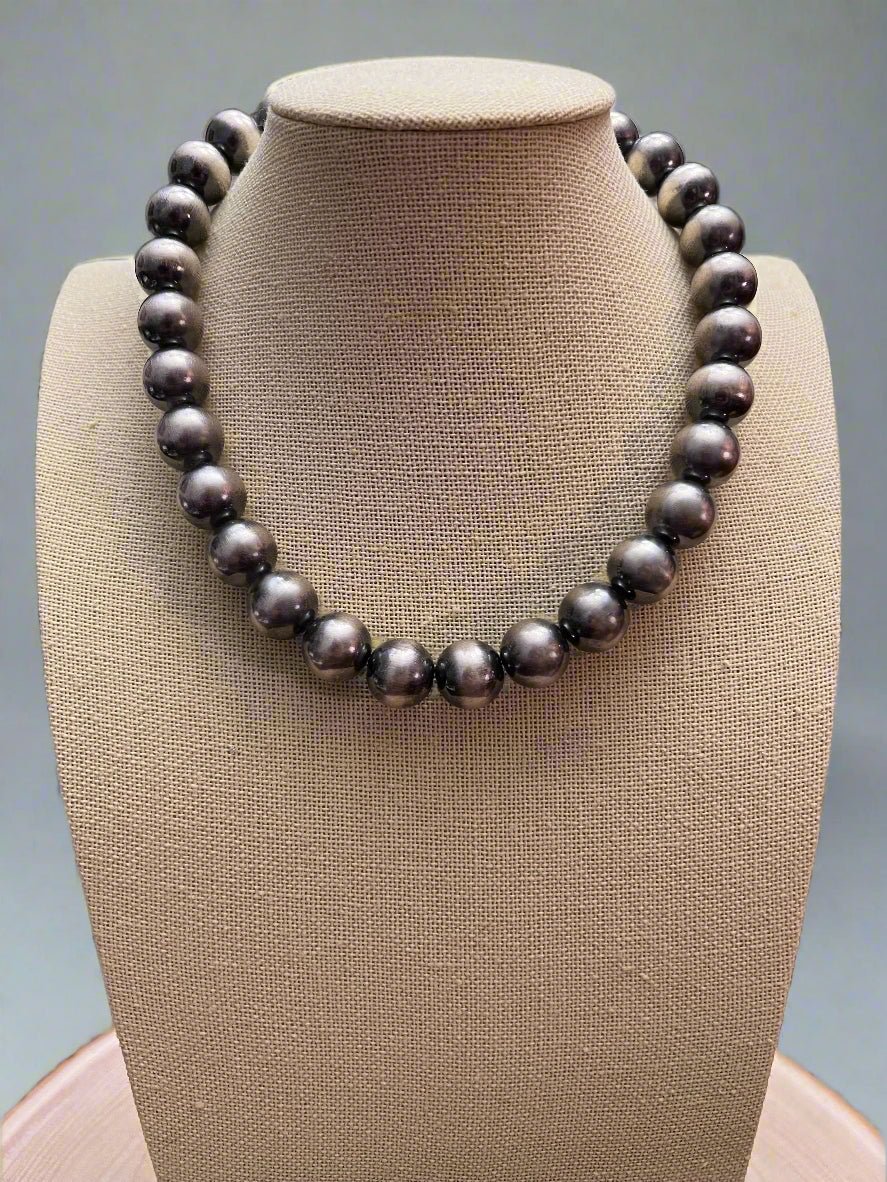12mm Sterling Pearl Necklace — 16 inch