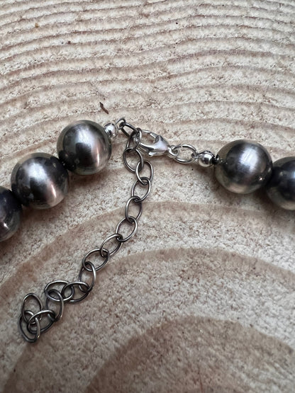 12mm Sterling Pearl Necklace — 16 inch