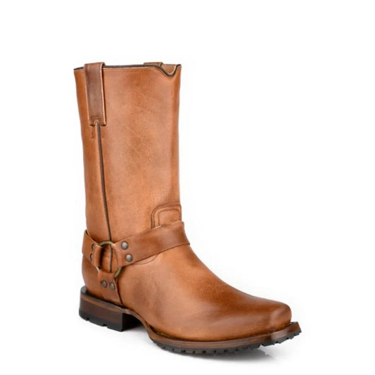 Stetson Heritage Harness (Brown) - Men's Biker Boot