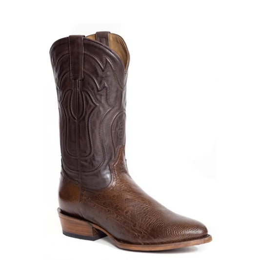Stetson Wyatt (Brown) - Men's Ostrich Cowboy Boot