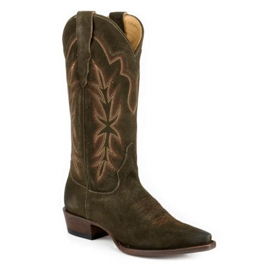 Stetson Casey (Brown) - Women's Suede Leather Cowgirl Boot