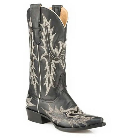 Stetson Tina (Black) - Women's Leather Cowgirl Boot