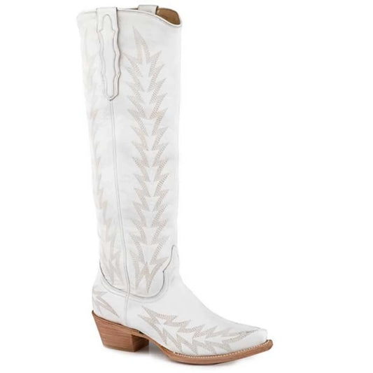 Stetson Sarah (White) - Women's Goat Leather Cowgirl Boot
