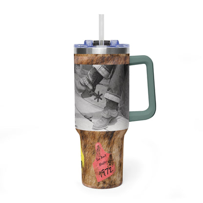 Vintage Soda Break Spurs & Ear Tags Vacuum Thermal Tumbler, 40oz