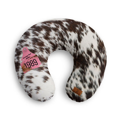 Droopy Teat Milker Ear Tag Cow Hide Print Nursing Pillow Cover (Cover Only)