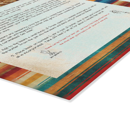 Highland Queen Ranch Ranchy Refried Beans Recipe Rustic Serape Glass Cutting Board