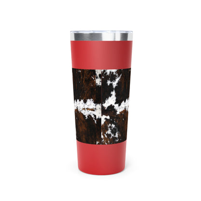 Punchy Queen "Go Bra-less. It'll Pull The Wrinkles Outta Your Face.", Cowhide Print Copper Vacuum Insulated Tumbler, 22oz